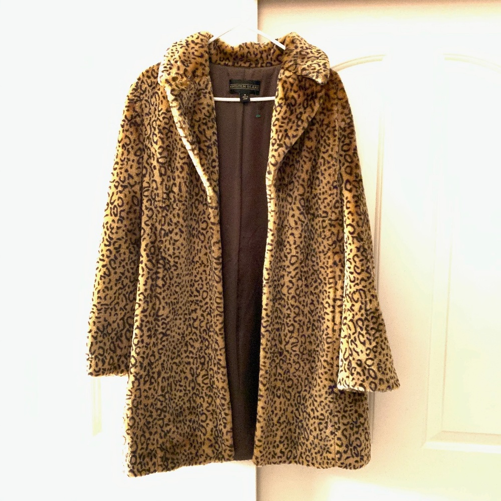 Kristen Blake Faux Ocelot Fur Jacket